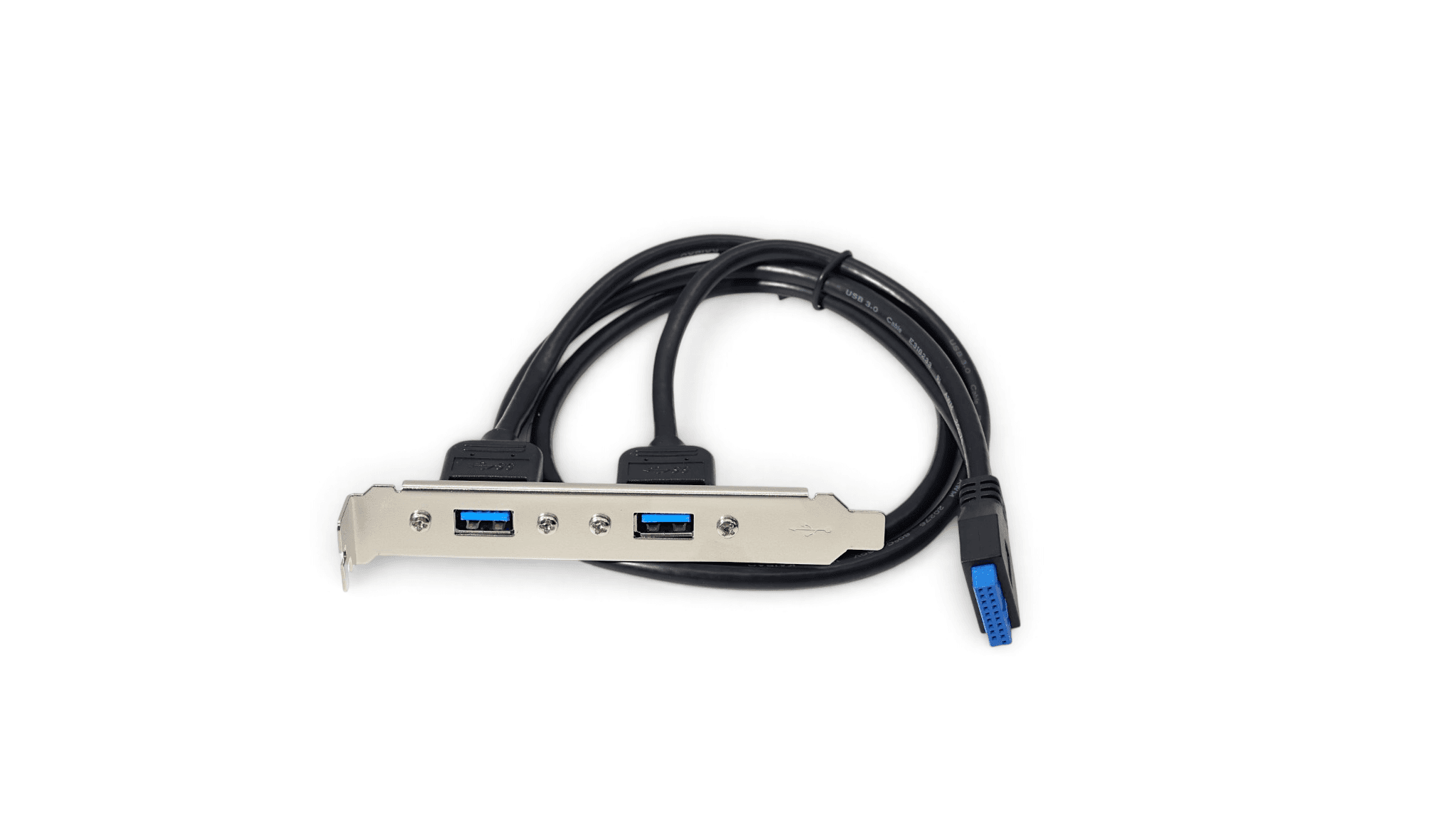 2ft USB 3.0 Panel Mount Dual Port to 20 Pin Motherboard Header Cable - Black