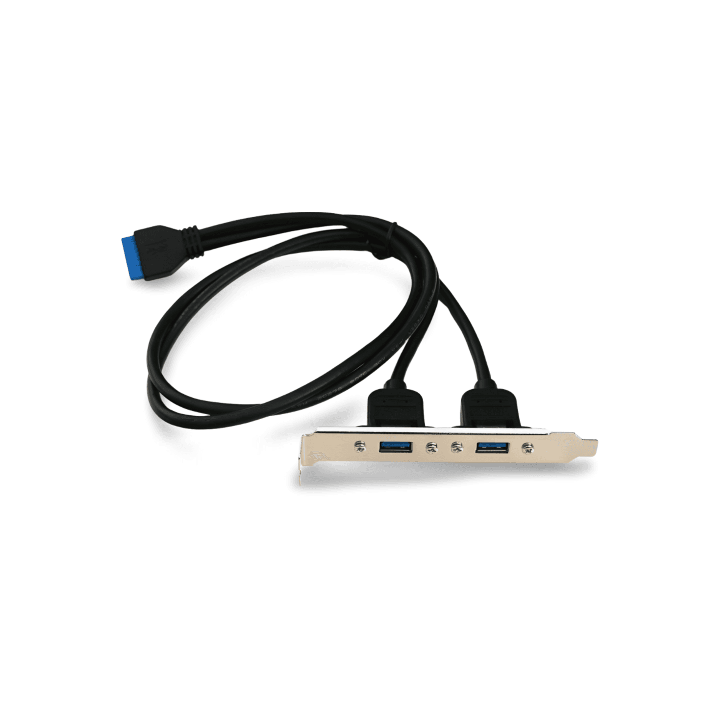 2ft USB 3.0 Panel Mount Dual Port to 20 Pin Motherboard Header Cable black