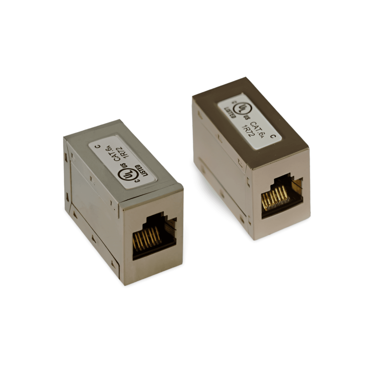 2in Cat6a Shielded Inline Coupler silver