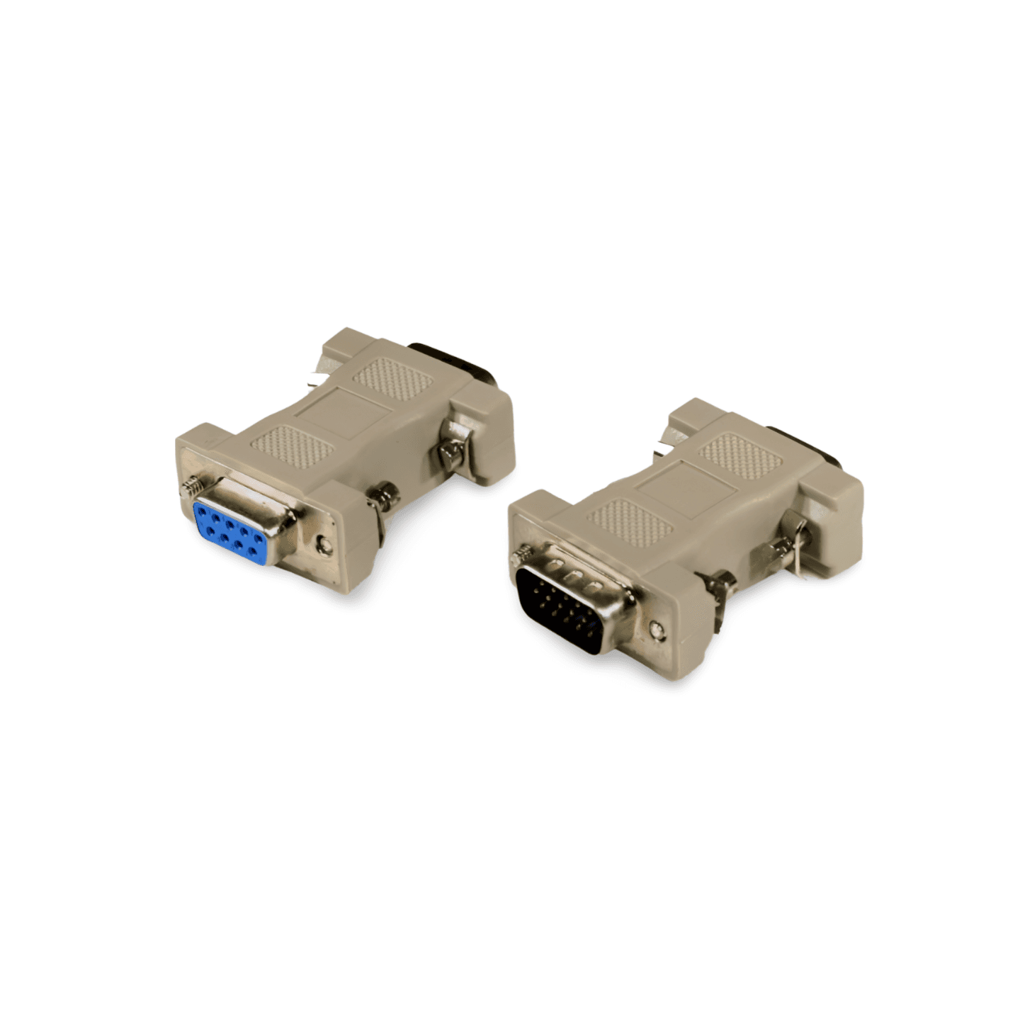 2in VGA EGA Monitor Adapter DB9 Female to HD15 Male beige