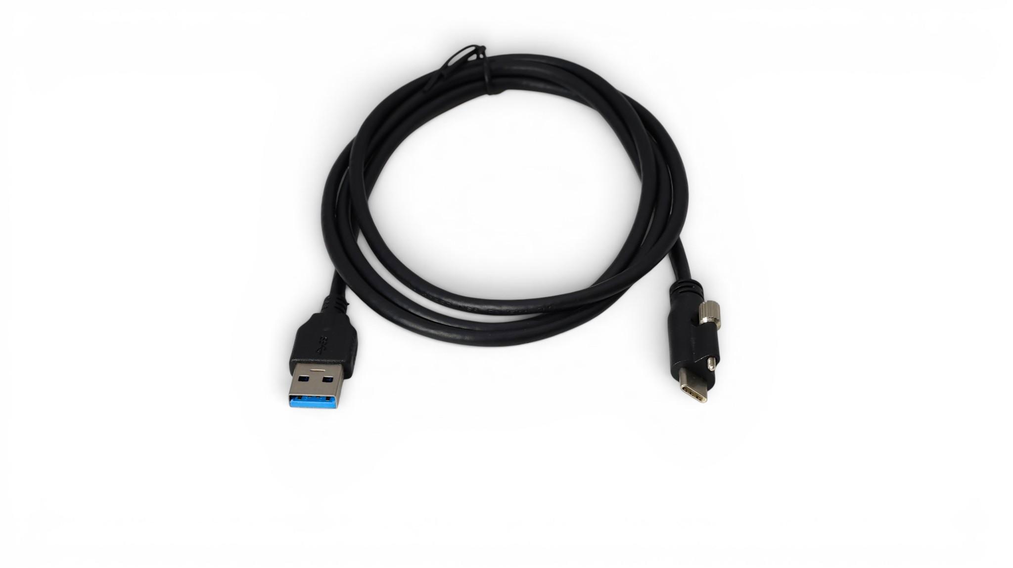 3.3ft USB 3.2 Gen 1 SuperSpeed USB-A to USB-C Single Screw Lock Cable - Black