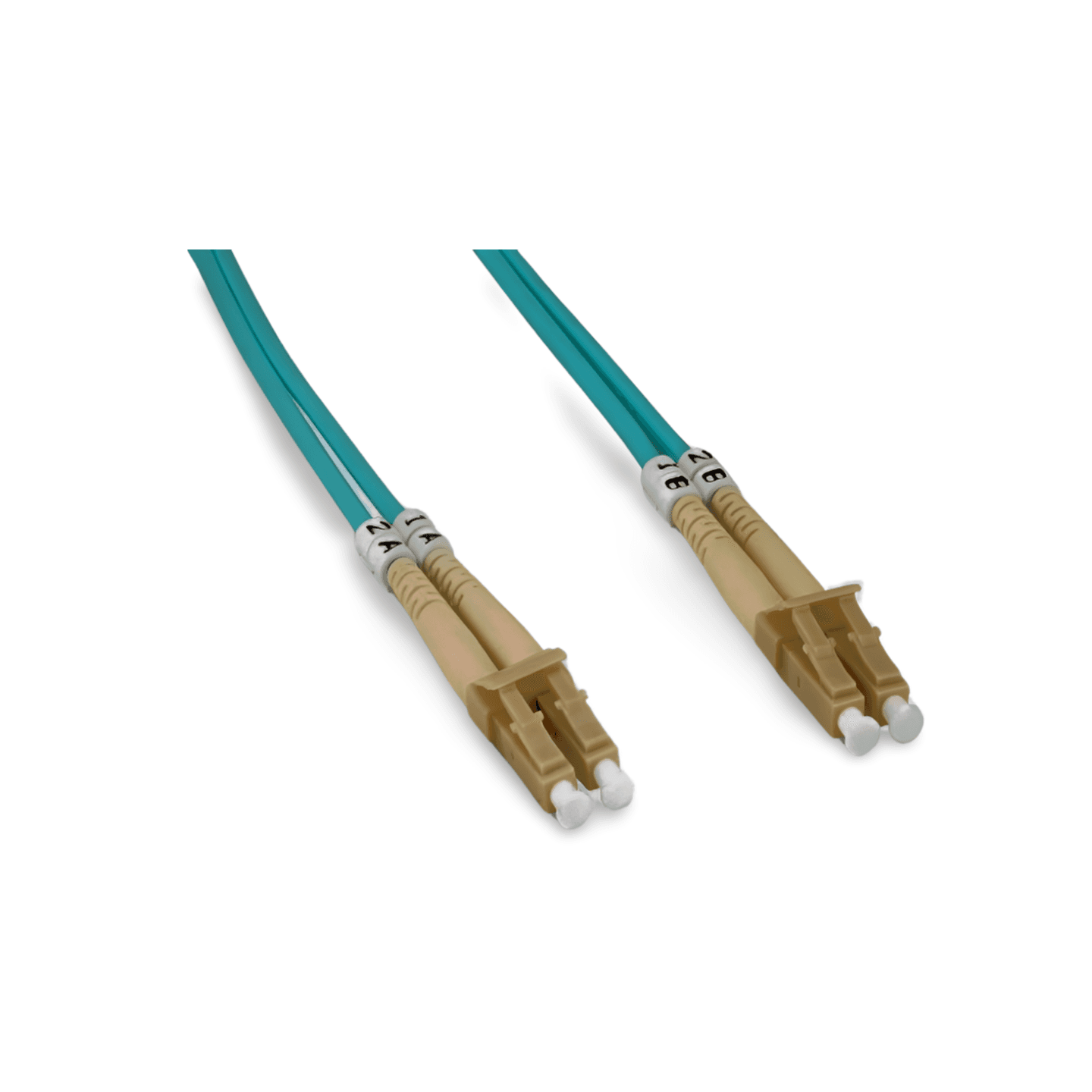 3 4ft 10Gb Duplex MultiMode 50 125 O4 Fiber Optic Patch Cable LC LC aqua