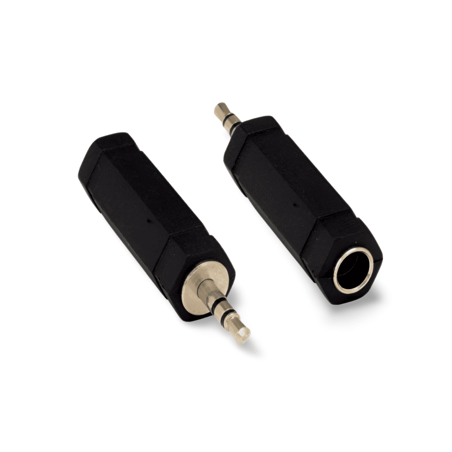 3.5mm 1/8 Stereo Plug Male to 6.3mm 1/4 Stereo Jack Female Adapter black