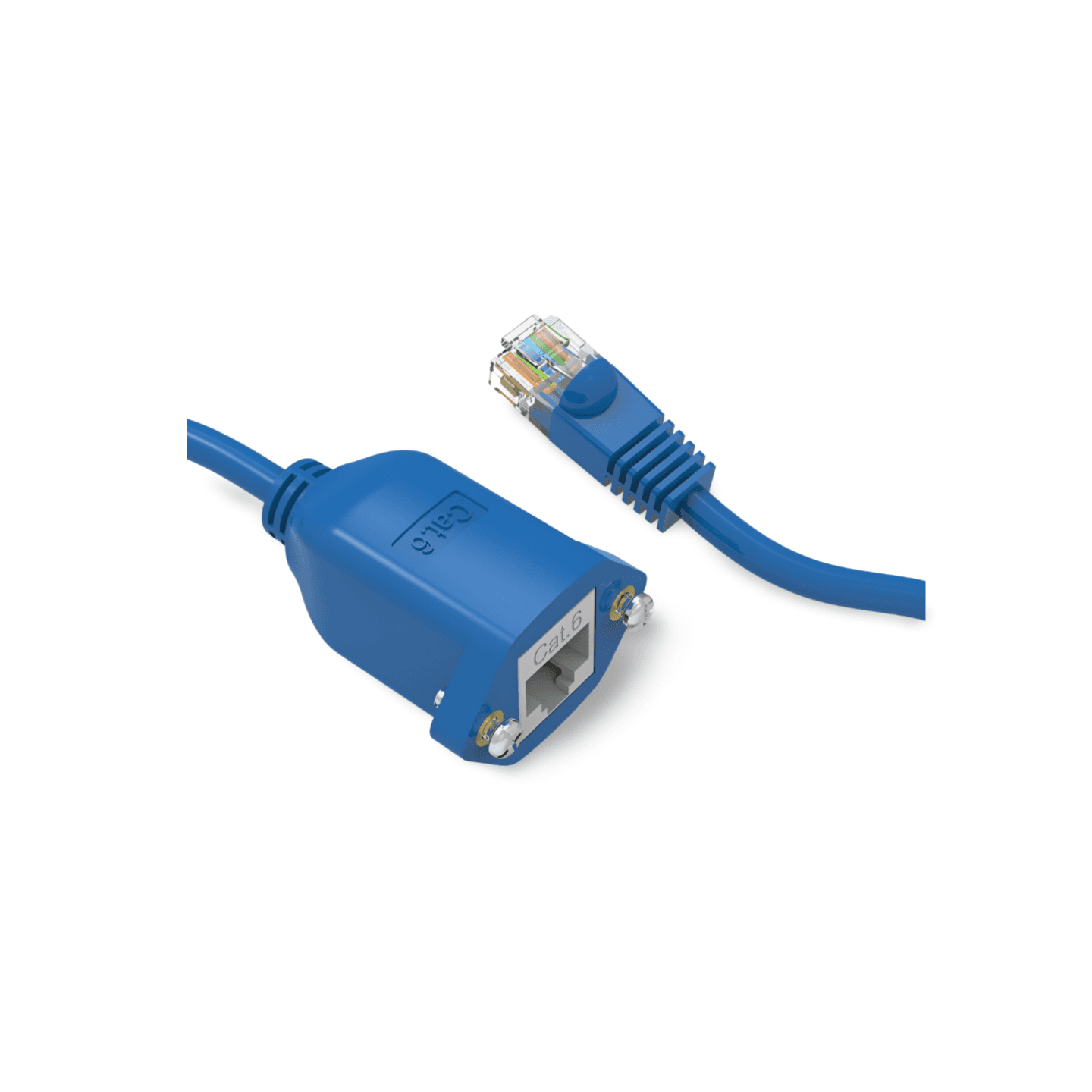 3ft Panel Mount Cat6 Ethernet Cable blue
