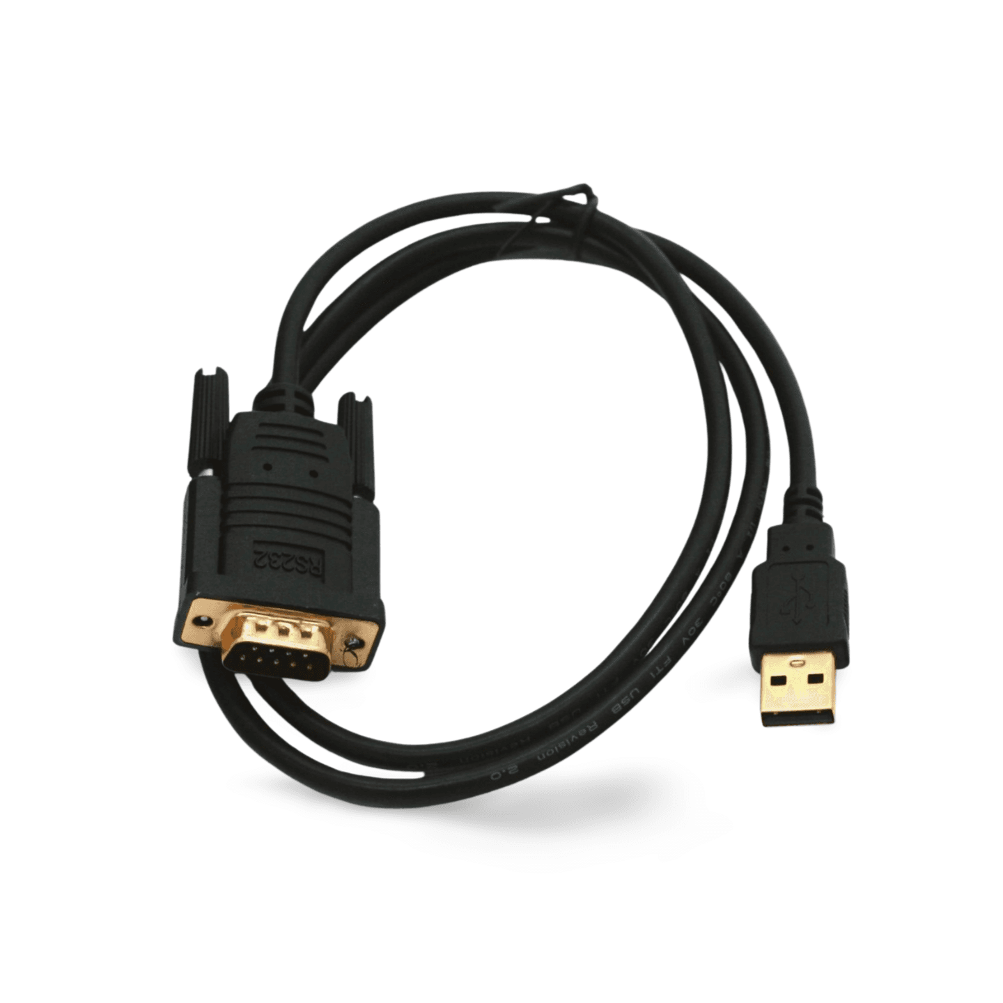 3ft USB A to DB9 Male Serial Port Adapter Prolific GT Chipset - Black
