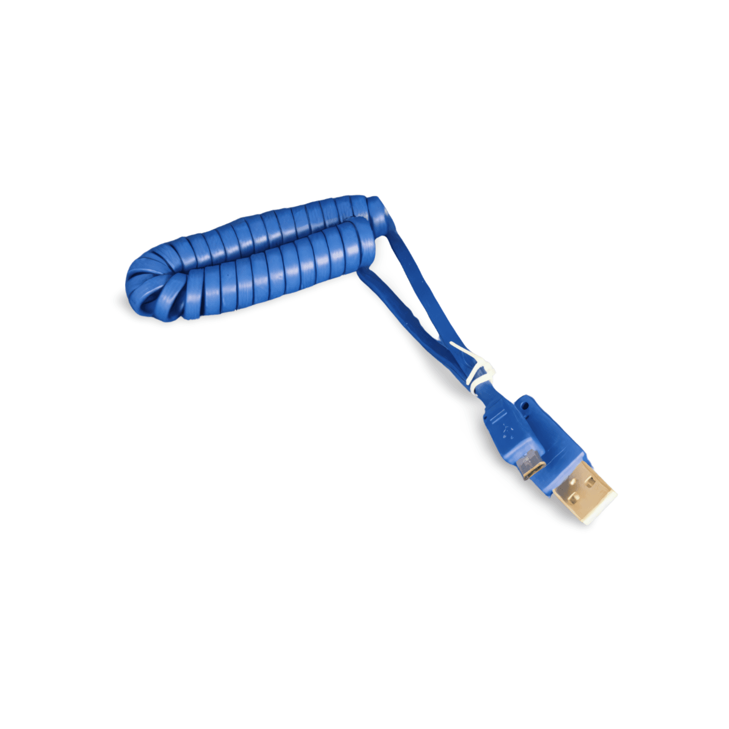 4.5ft MicroUSB Cable Micro B Coiled - Blue