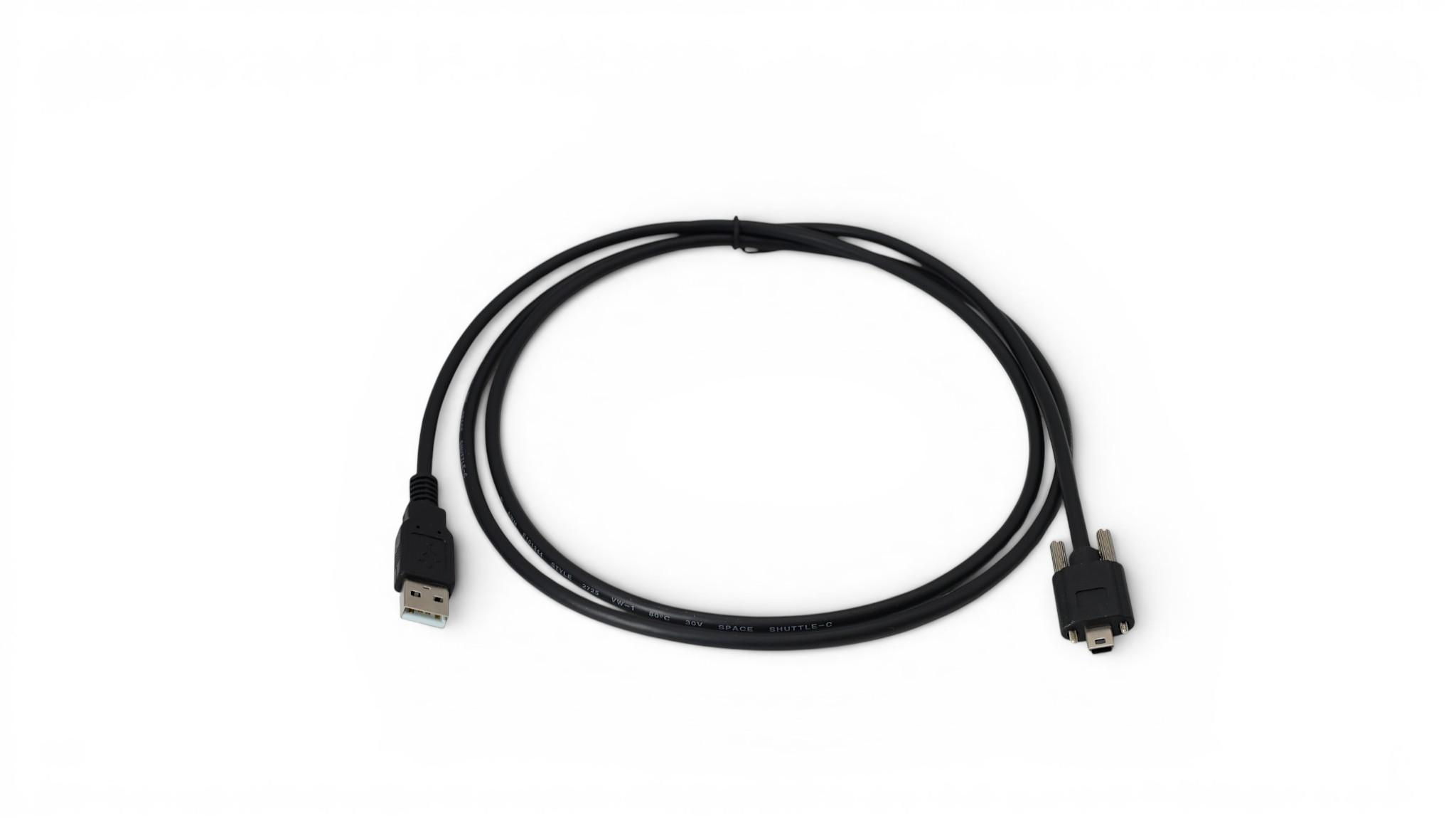 4.9ft USB 2.0 USB-A to USB Mini-B Screw Lock Cable - Black