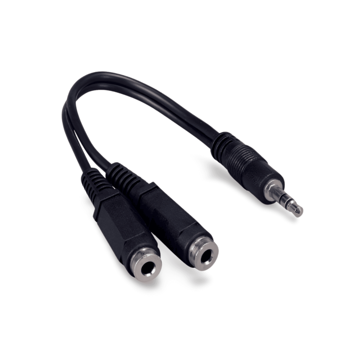 4in 3.5mm Stereo Jack Y Splitter 1 Male to 2 Female - Black