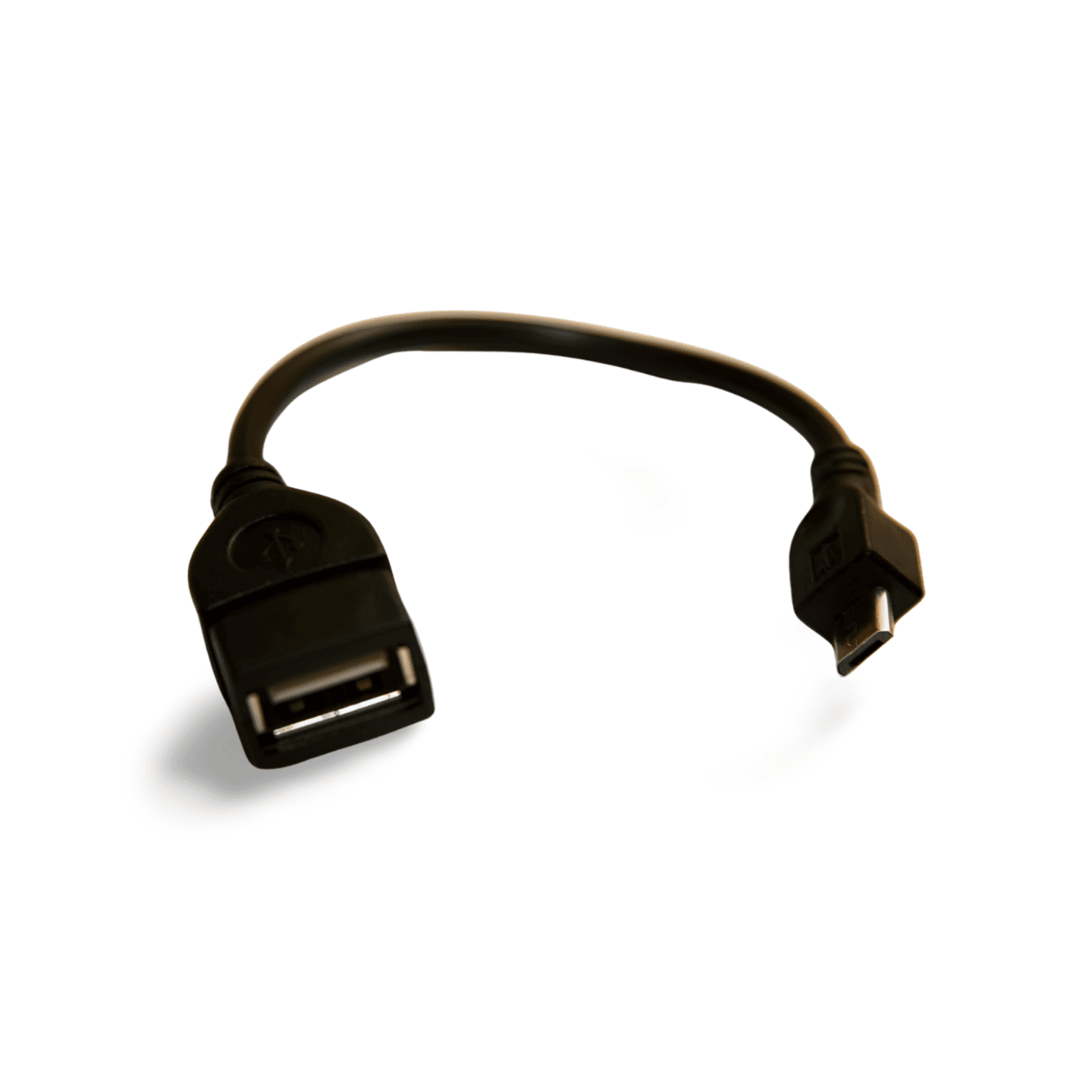 4in USB Type A Female to Micro B Male Converter OTG Adapter Cable black