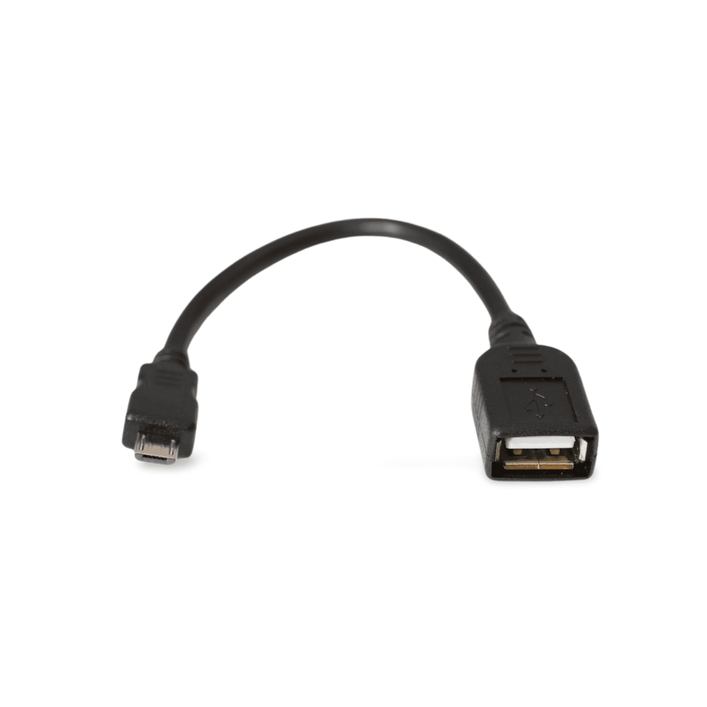 4in USB Type A Female to Micro B Male Converter OTG Adapter Cable - Black