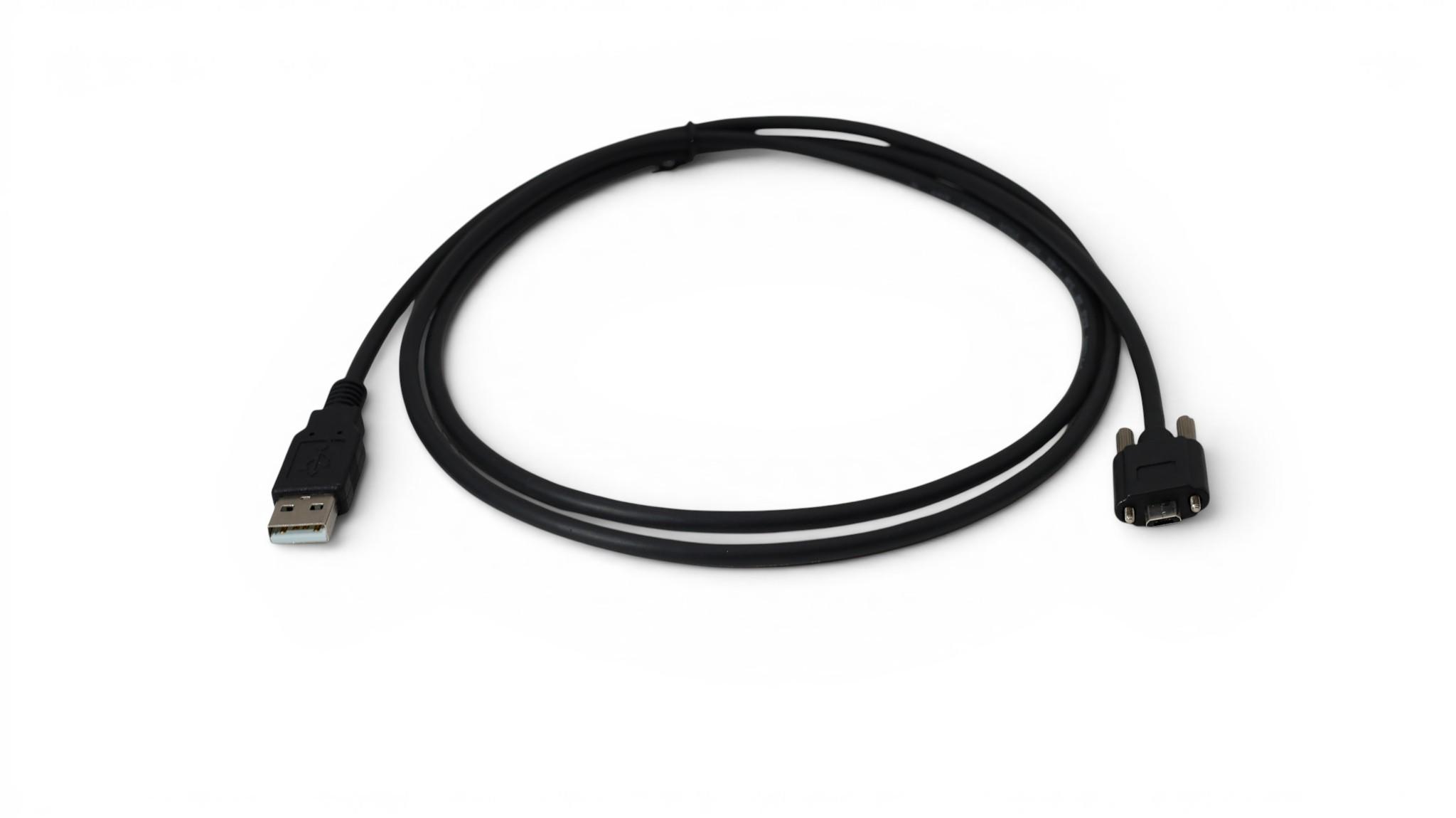 5ft USB 2.0 USB-A to USB Micro-B Double Screw Lock Cable - Black