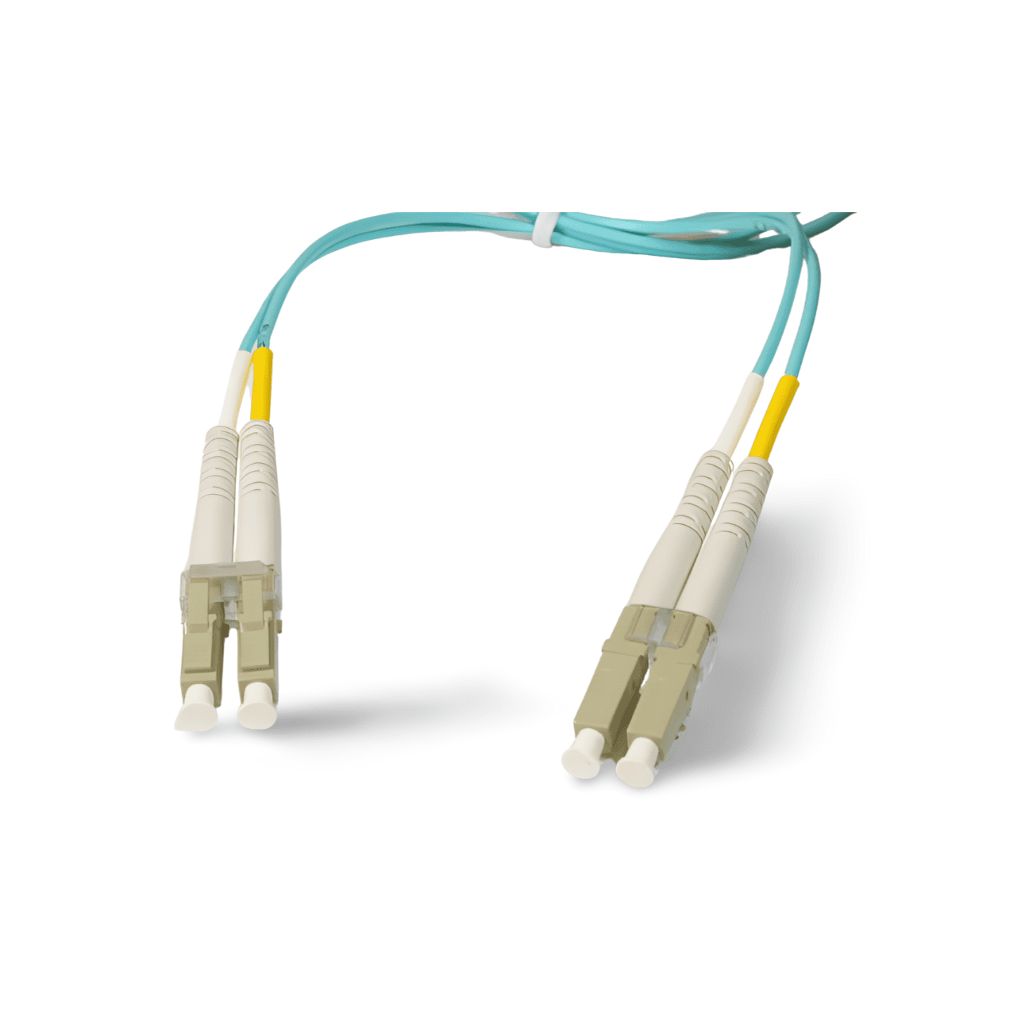 6 8ft 10Gb Duplex MultiMode 50 125 O4 Fiber Optic Patch Cable LC LC aqua