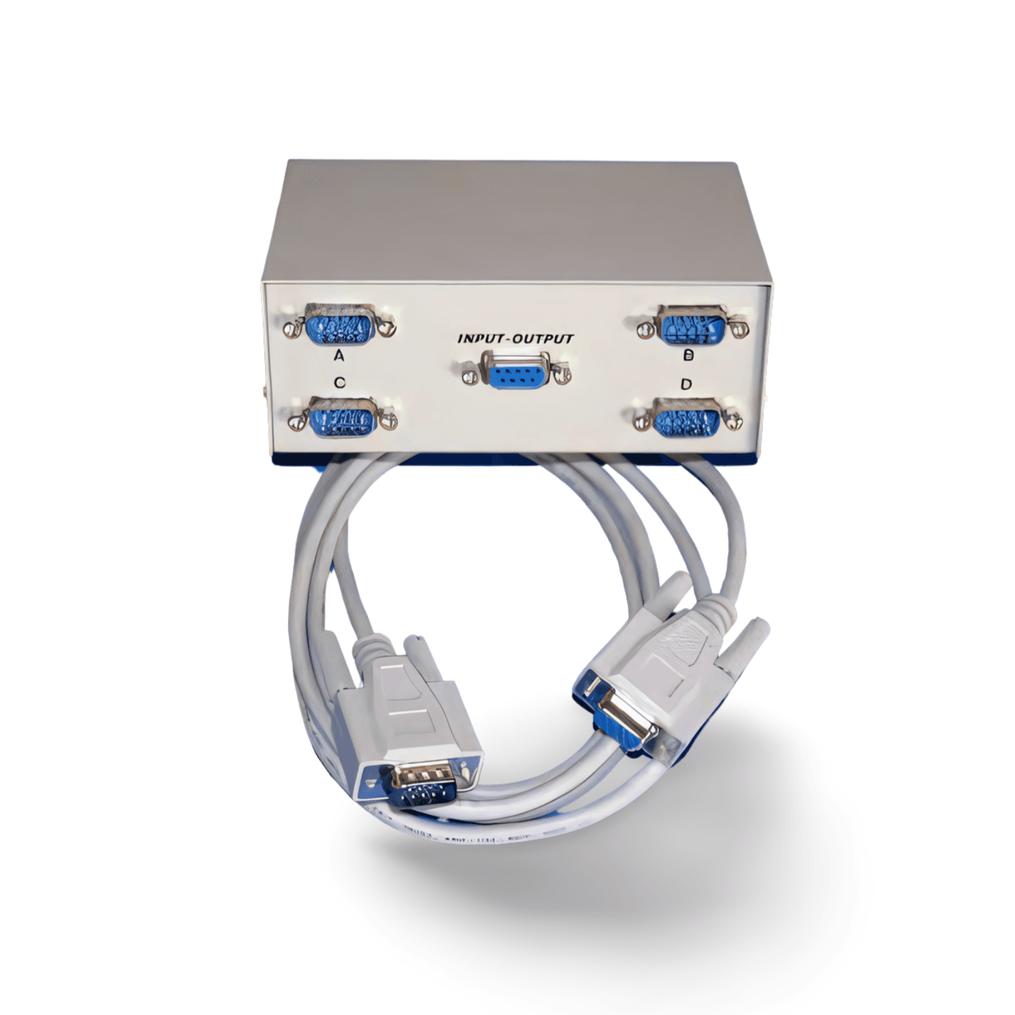 6ft 4 Way Serial Switch Box 4 DB9 Male to 1 DB9 Female ABCD with Free Cable beige