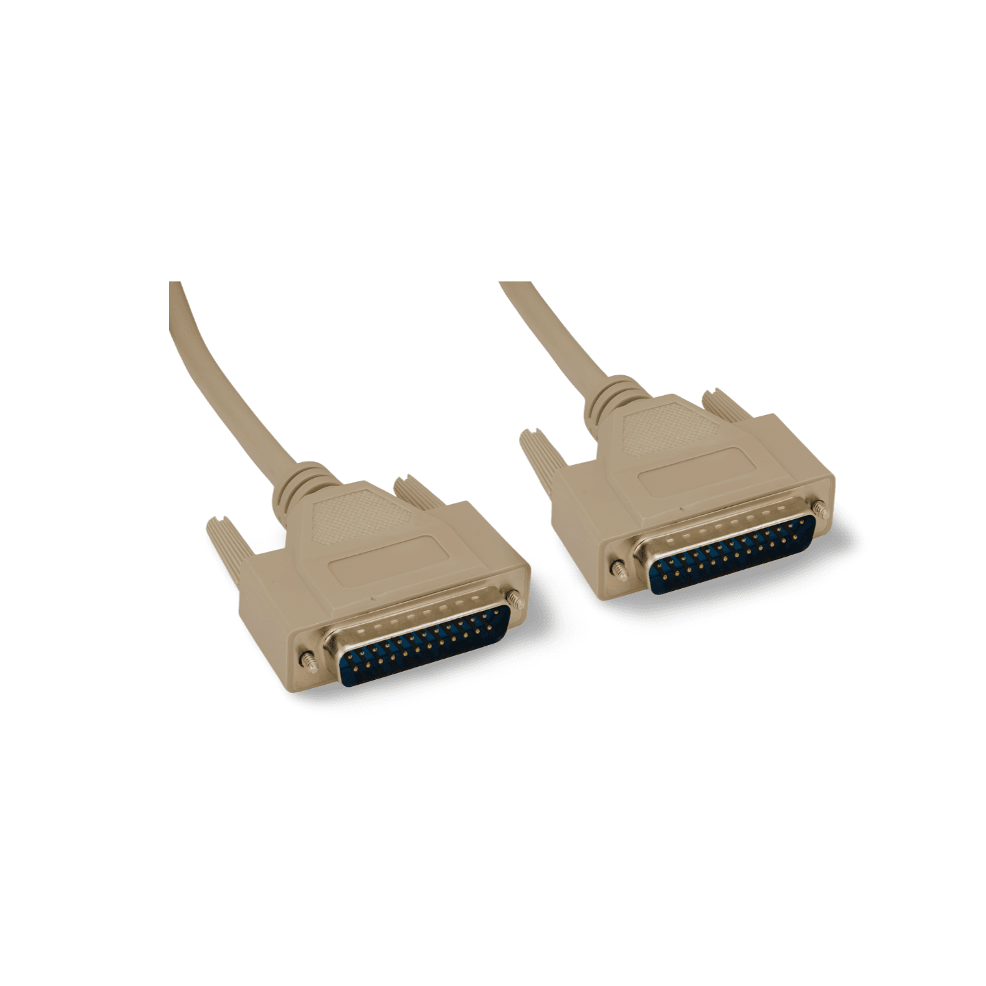 6ft Serial Null Modem Cable DB25 Male to DB25 Male - Beige