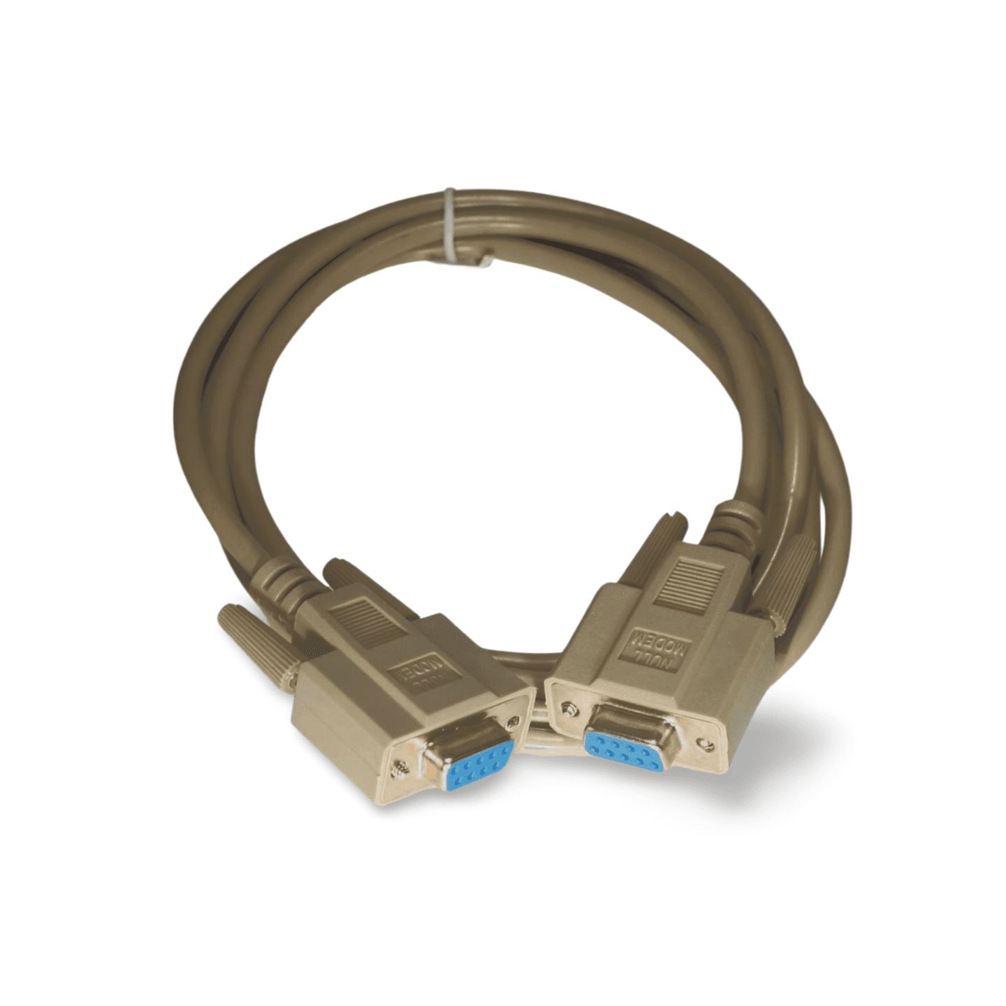 6ft Serial Null Modem Cable DB9 Female DB9 Female beige