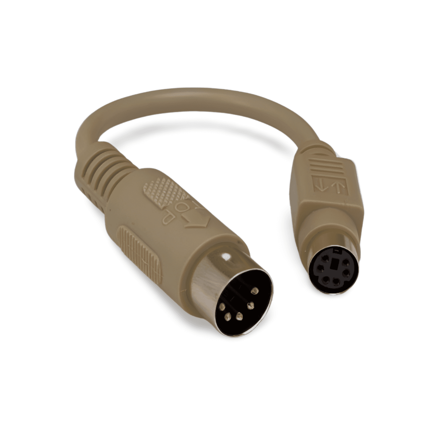 6in Keyboard Adapter PS2 to AT Mini DIN 6 Female to DIN 5 beige