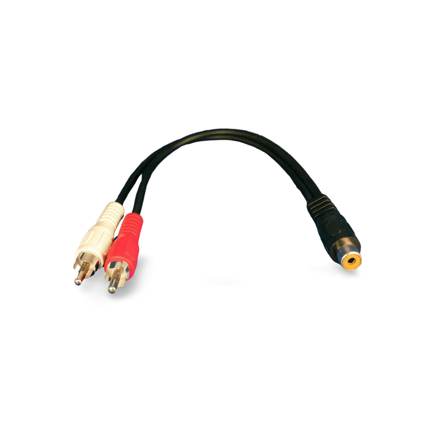 6in RCA Y Splitter Adapter 1 Female to 2 Male black