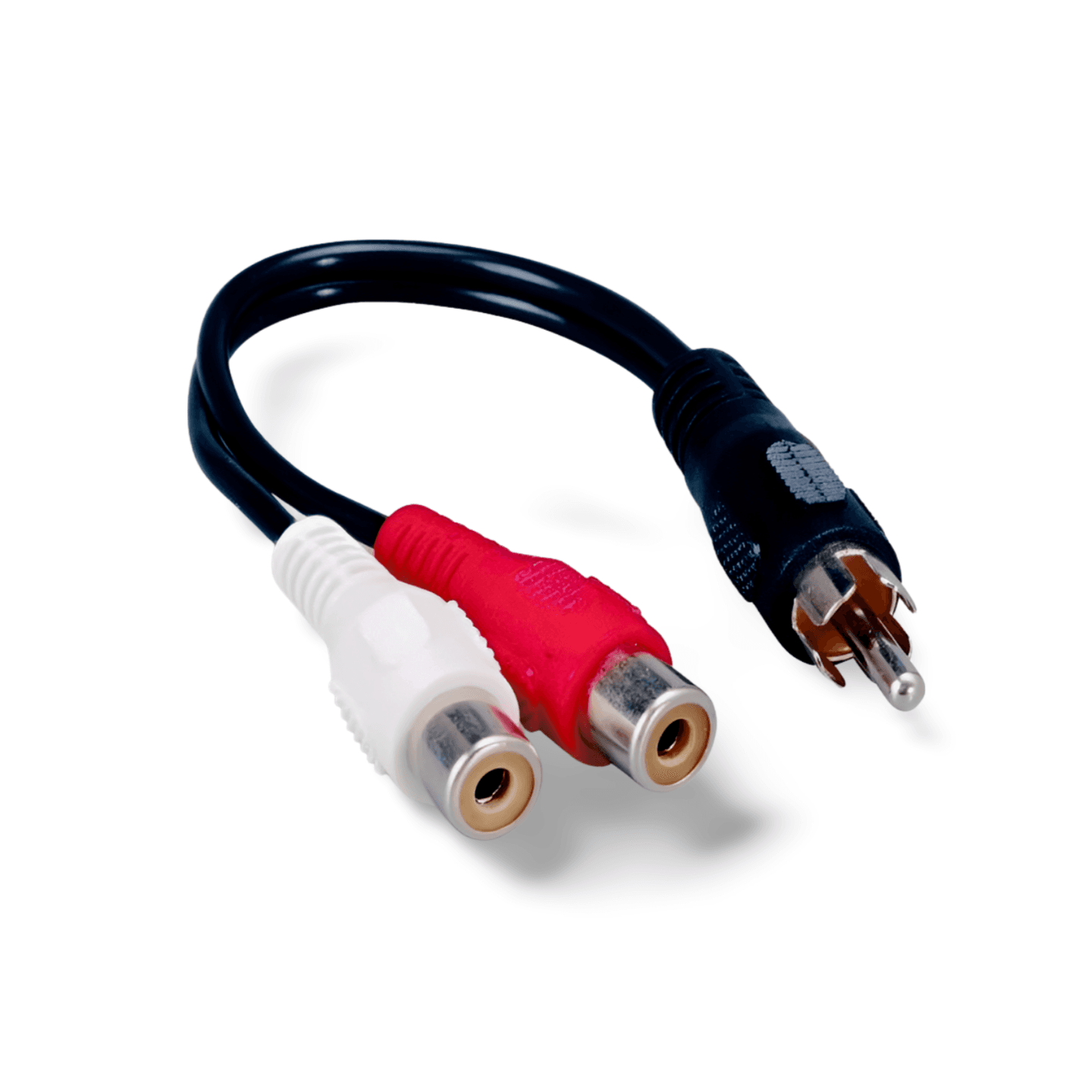 6in RCA Y Splitter Adapter 1 Male to 2 Female black
