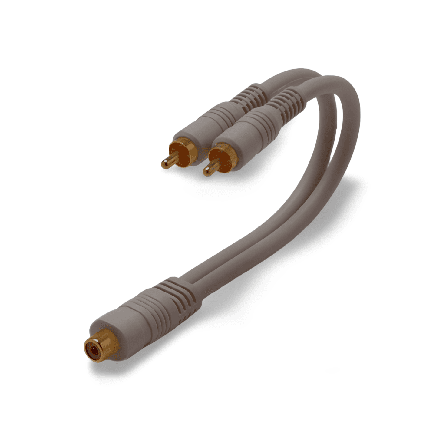 6in RCA Y Splitter Adapter RCA Dual Male to RCA Single Female white