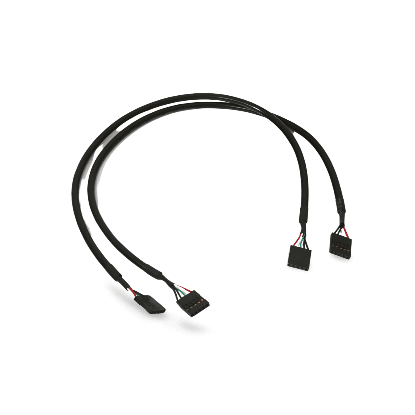 6in USB Header Cable 5 Pin 1x5 Case to Mainboard Internal Cable 2 Pack - Black