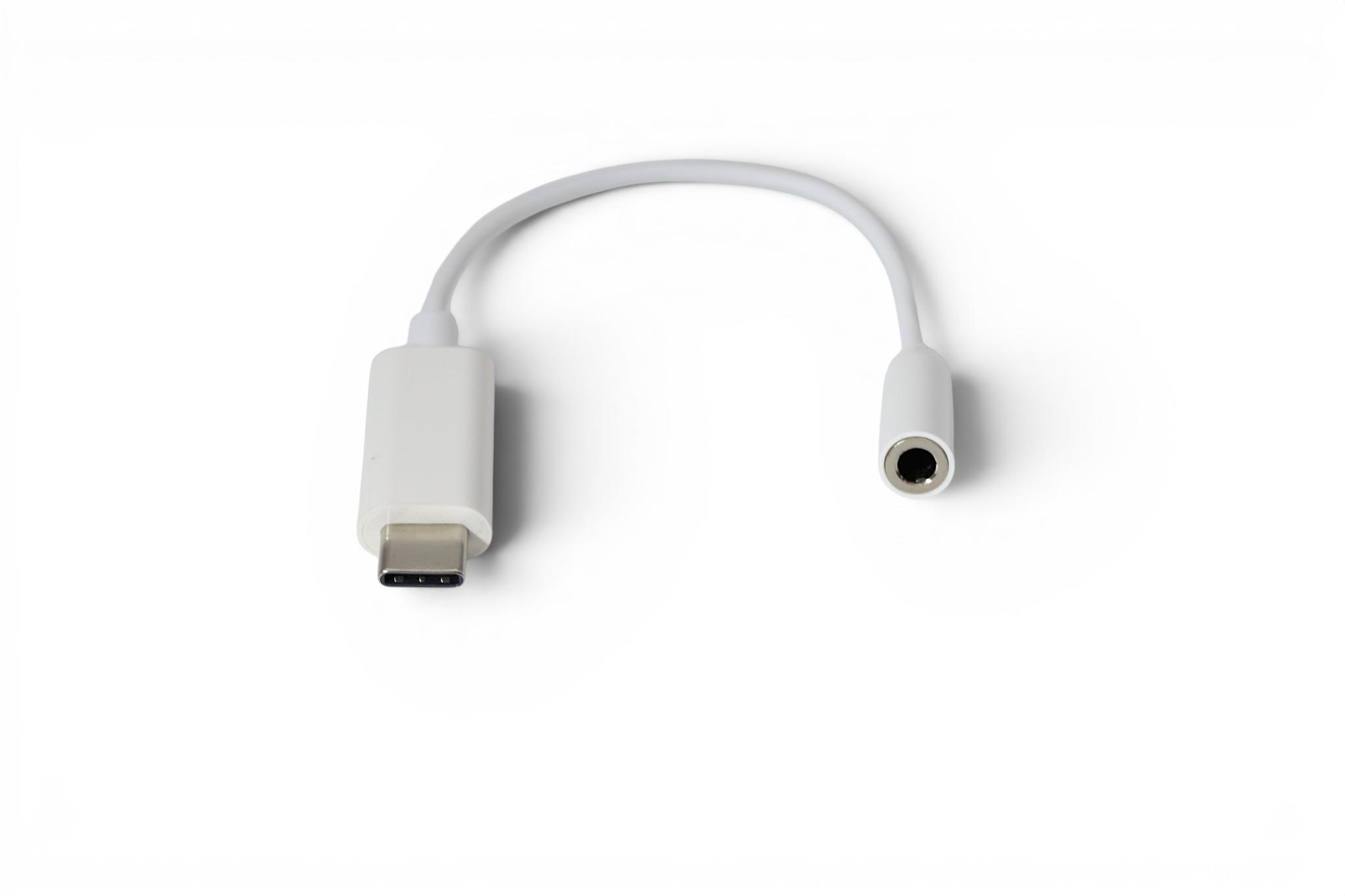 6in USB Type C to 3.5 mm Headphone Jack Adapter - White