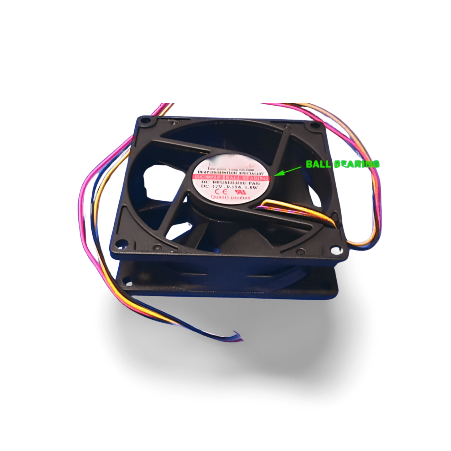 80x80 Tower Case Fan Ball Bearing 3 Wire black