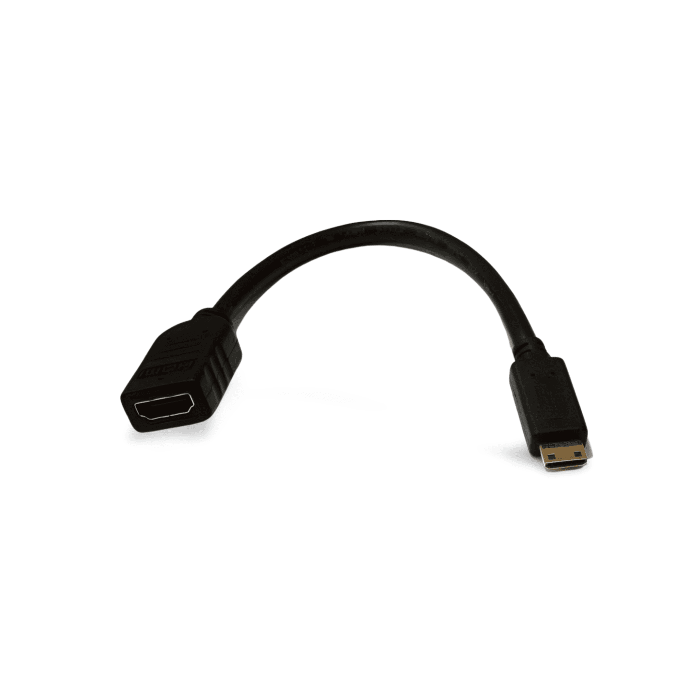 8in HDMI Mini Type C Male to HDMI Type A Female black