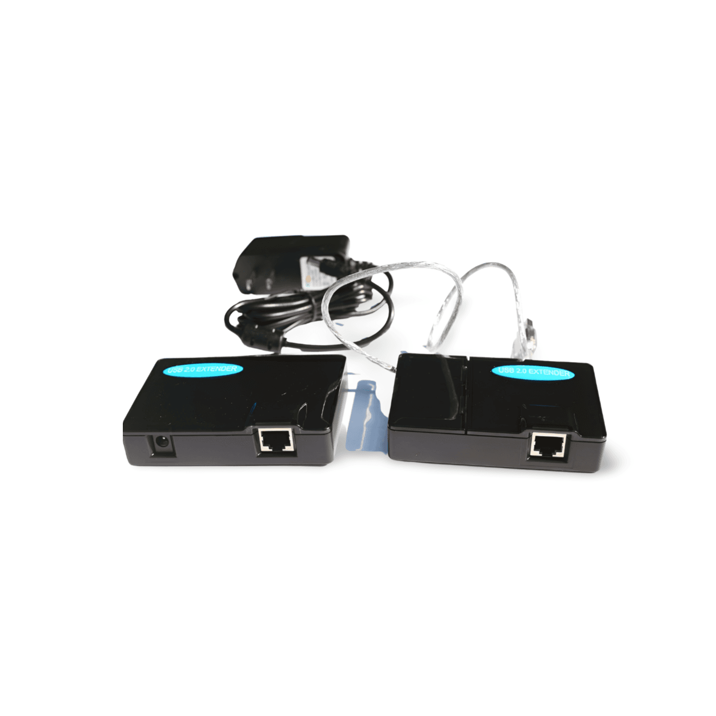 8in USB 2.0 150 Ft Extension Cable Over Cat5 4 Port with Power black