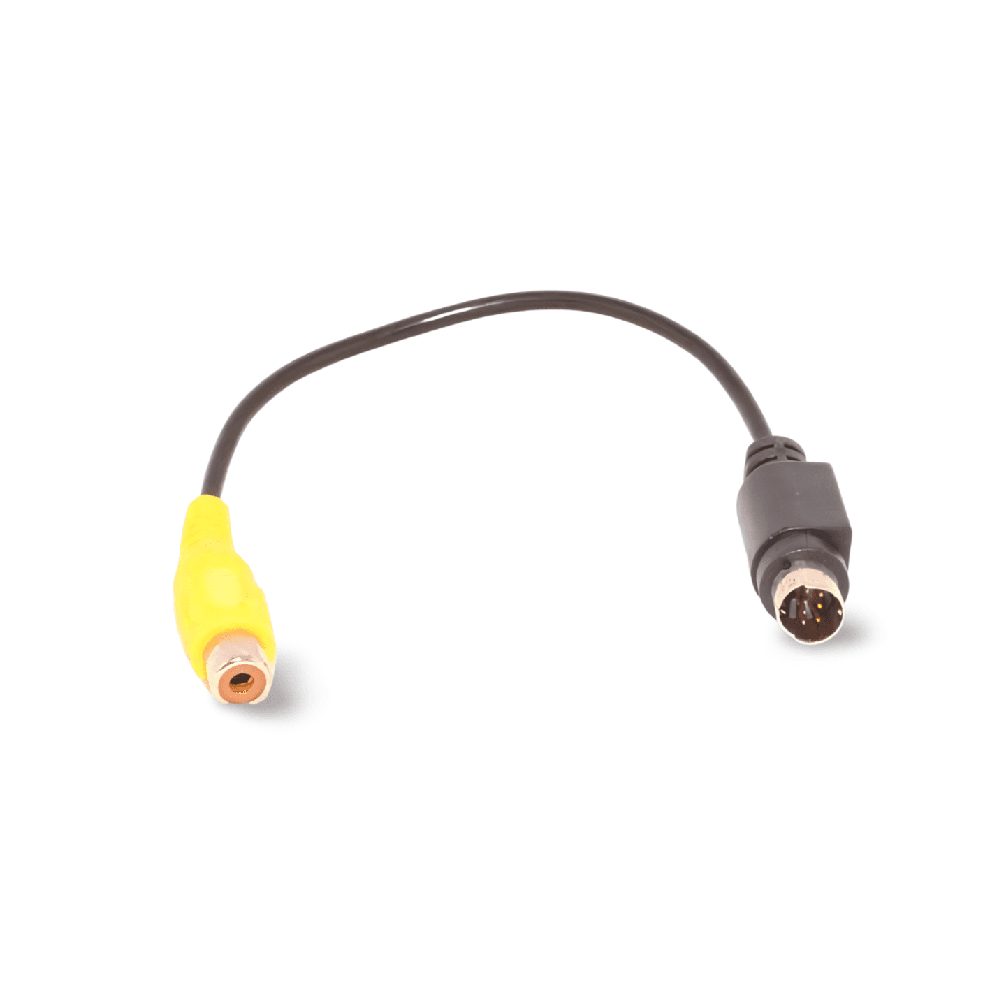 8in Video Card Mini DIN 7 Standard to RCA Jack Adapter - Black
