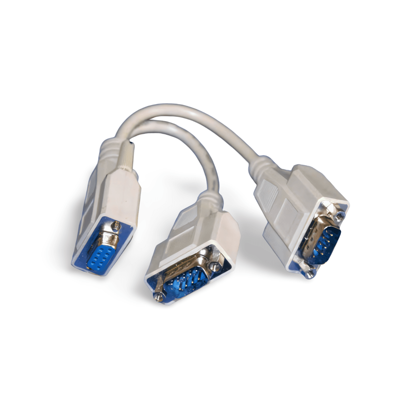 8in Y Splitter Serial Cable DB9 Female to DB9 Male DB9 Male beige