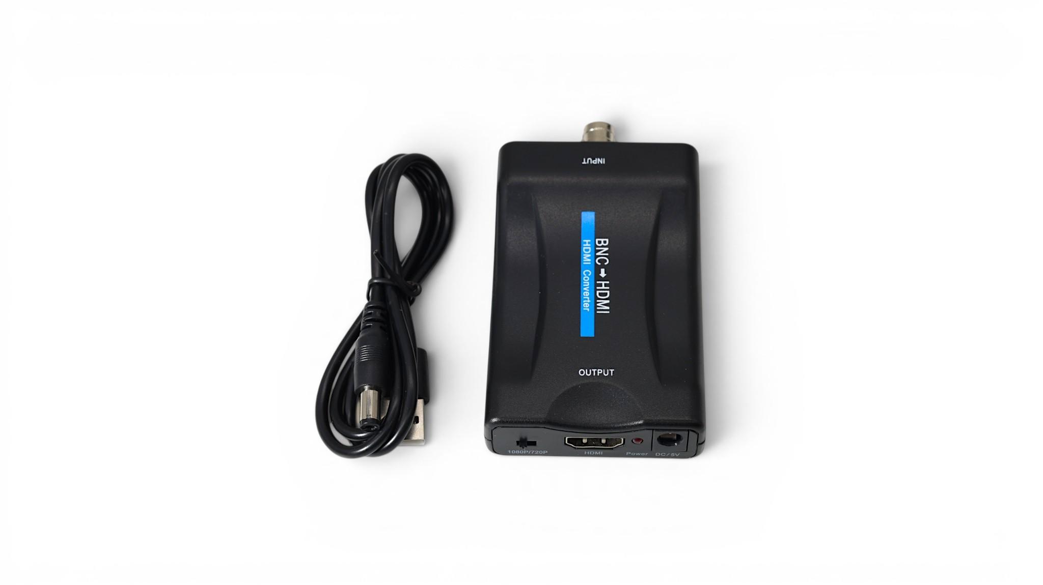 BNC to HDMI Converter 1080P HD Video Adapter for CCTV Cameras - Black