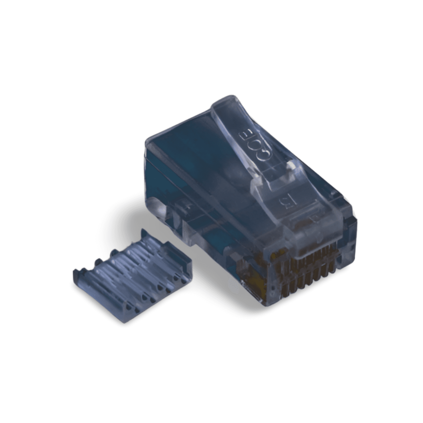 Cat6 RJ45 8P8C Modular Plug Crimps for Stranded Round 100 Pack clear