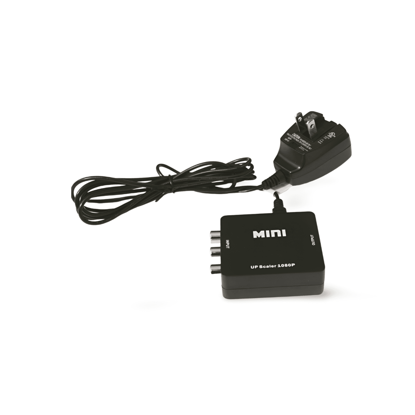 Composite RCA to HDMI Adapter Box Up Scaler 1080P with Power Supply - Black