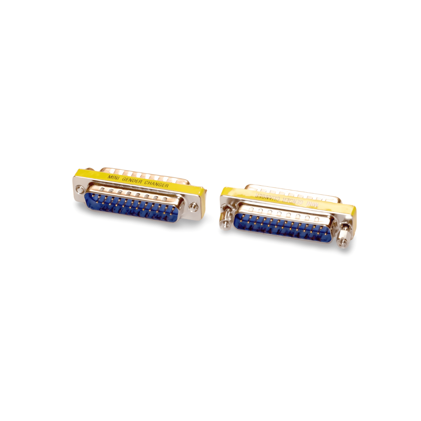 DB25 Male to Male Slimline Gender Changer silver
