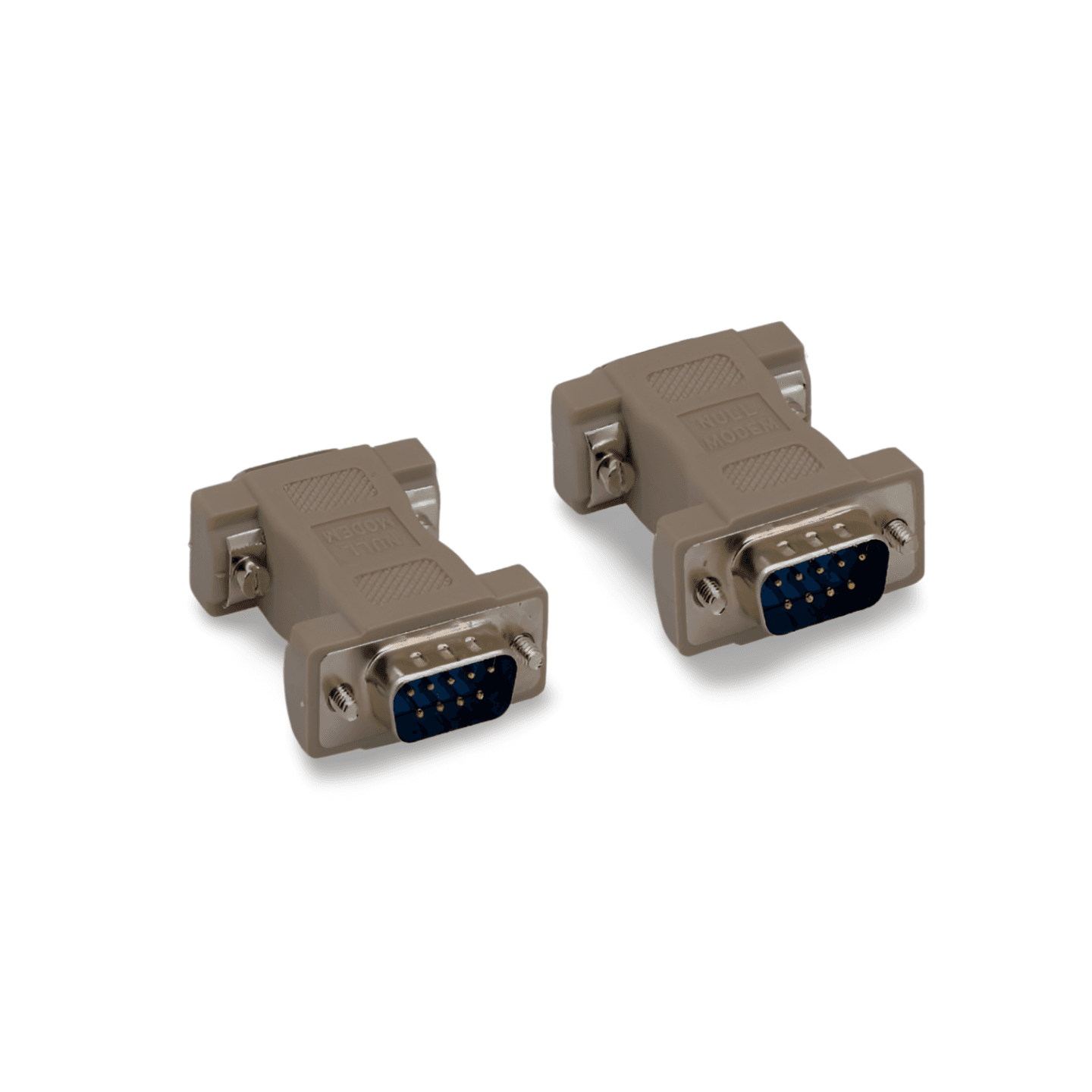 DB9 9 Pin RS232 Serial Port Male to Male Null Modem Adapter Gender Changer beige