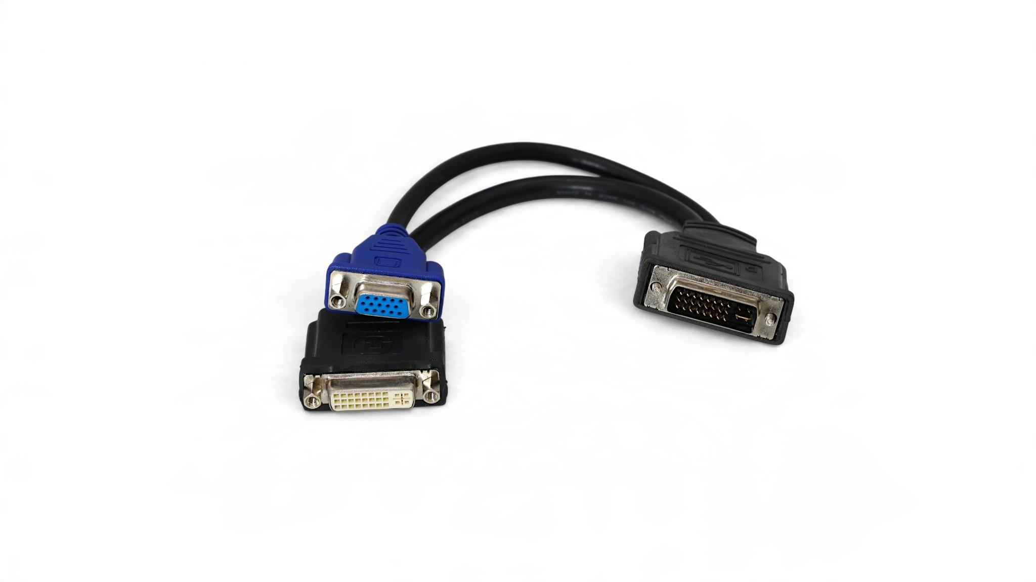 DVI-I Splitter DVI-D to VGA Adapter 0X2026 TwinView DELL X2026 - Black