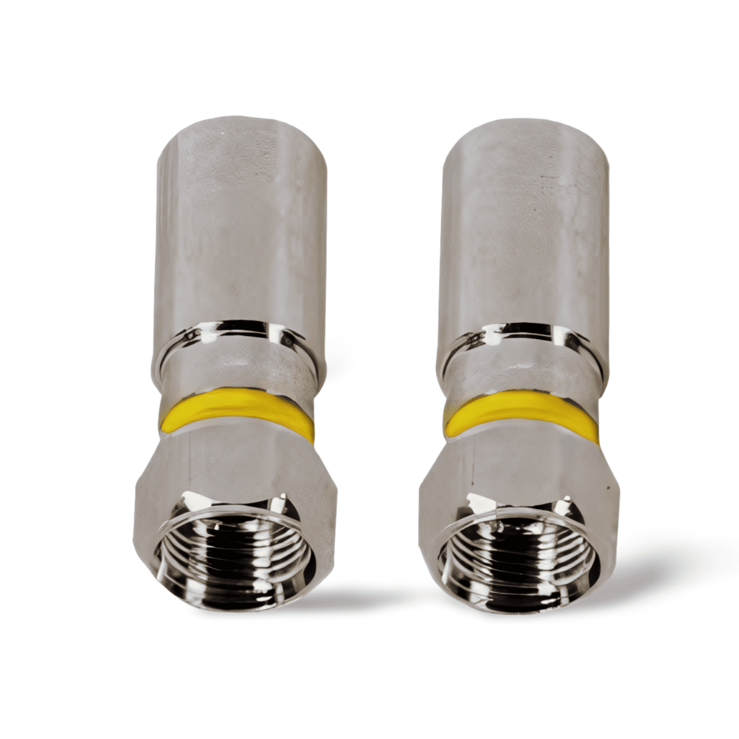 Female Connector Crimp On RG6 PermaSeal II 25 Pack silver
