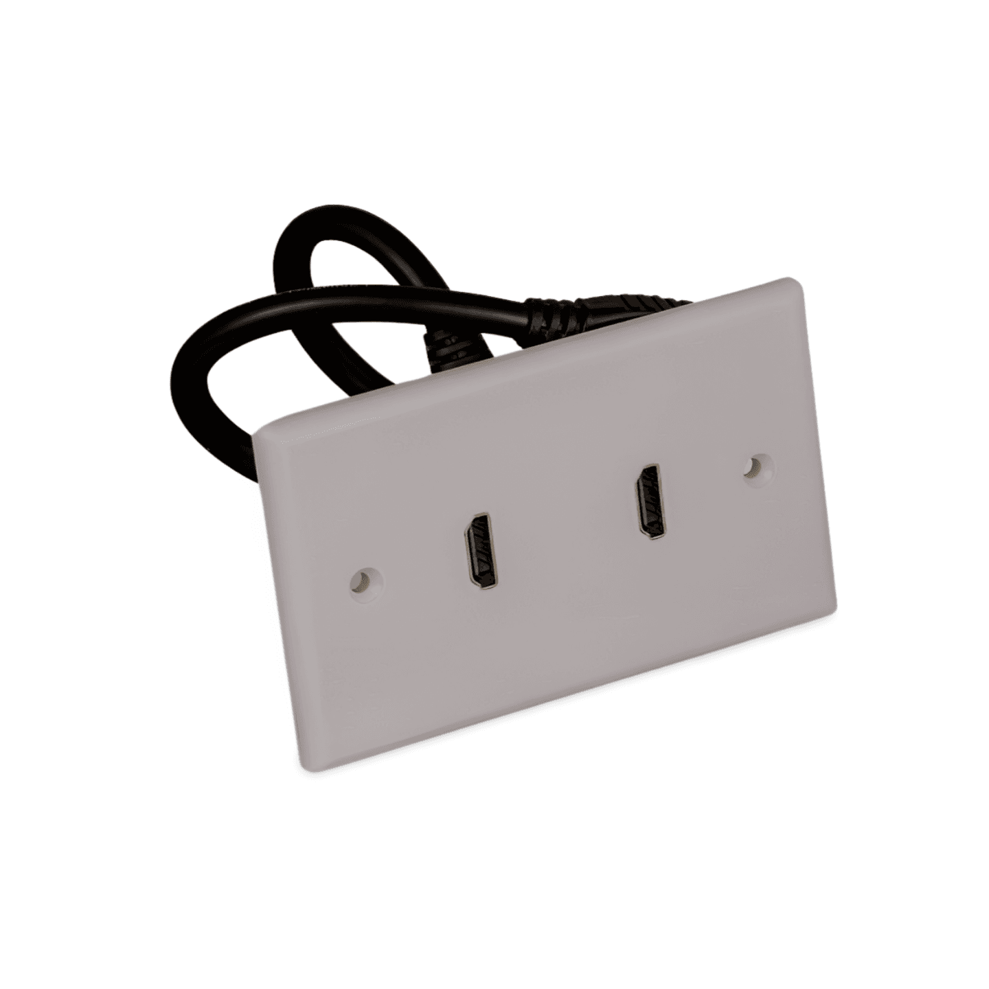 HDMI Wall Plate 2 Port Decora with Cable white