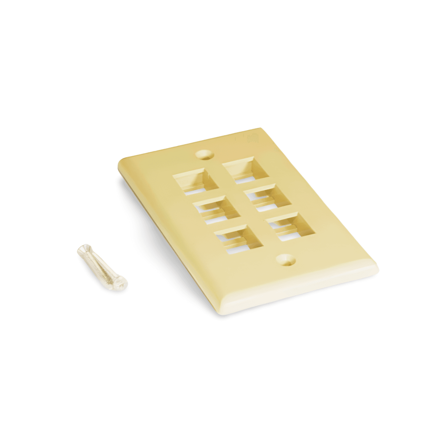 Keystone Wall Plate 6 hole ivory