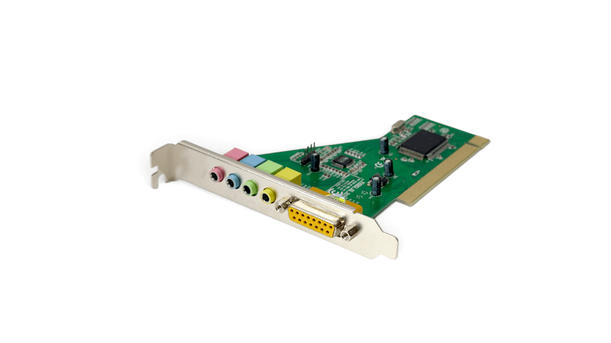PCI Sound Card with Gameport - 5.1 Surround Audio and DB15 Joystick Port - Green