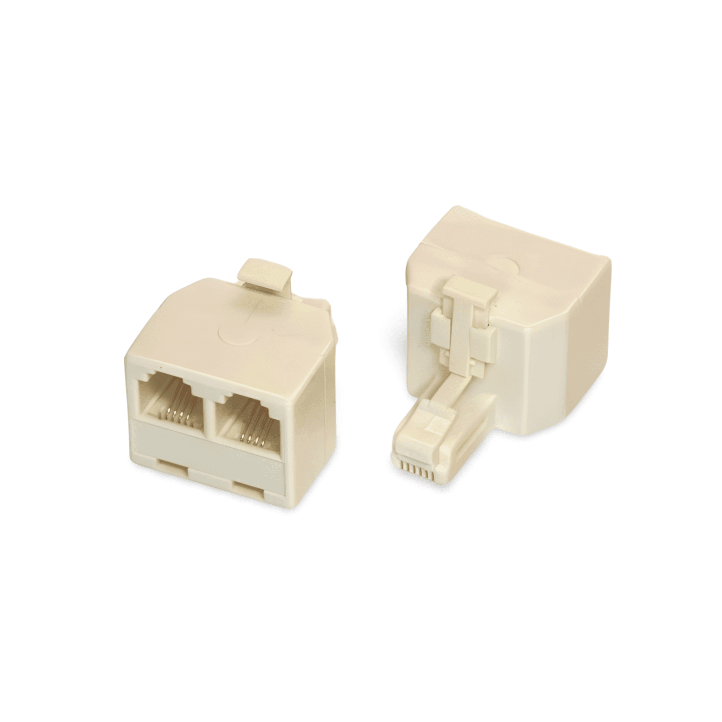 Phone Line Splitter RJ11 Duplex Connector 1 Male to 2 Female white