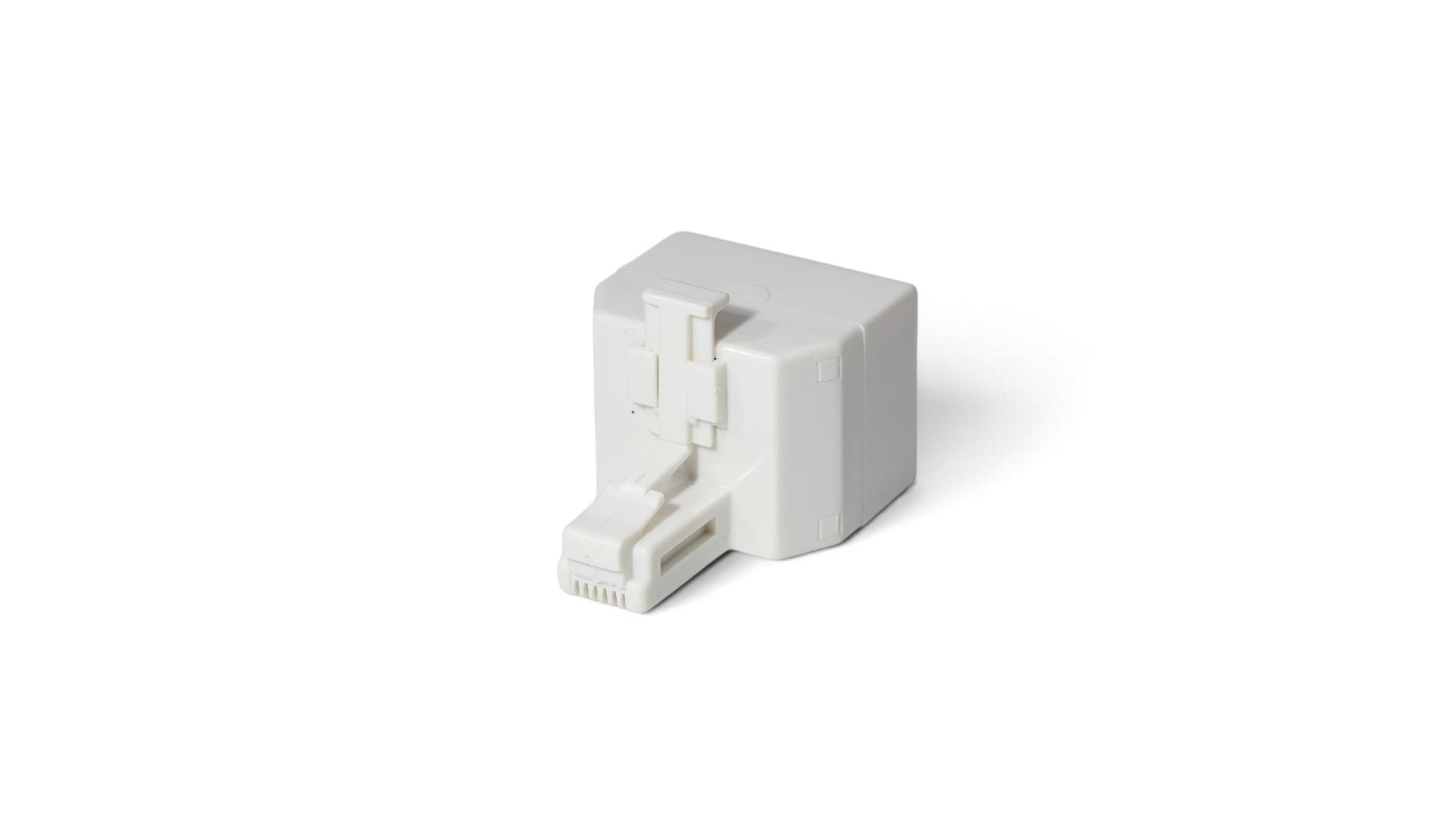 Phone Line Splitter RJ11 Duplex Connector 1 Male to 2 Female - White