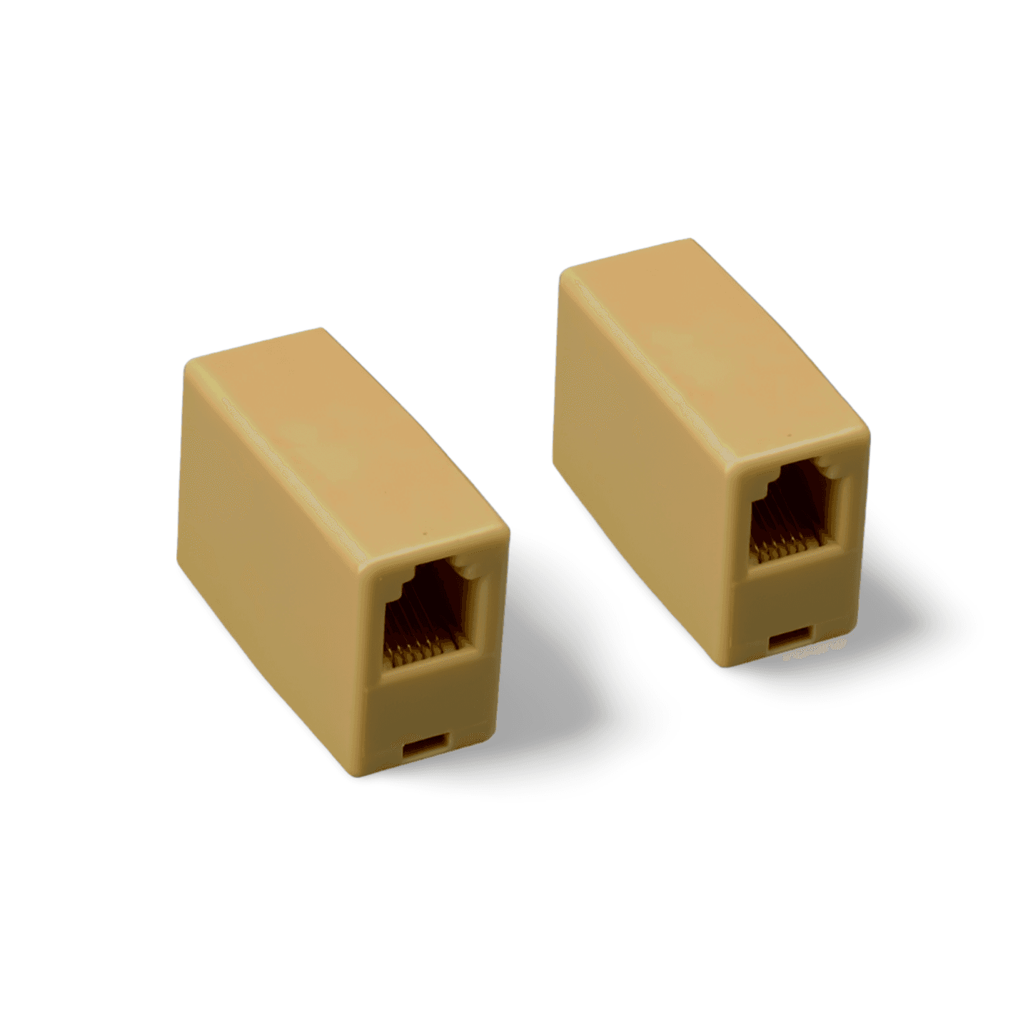 RJ11 RJ12 6C6P Straight Through Female Female Telephone Inline Coupler Phone - Ivory