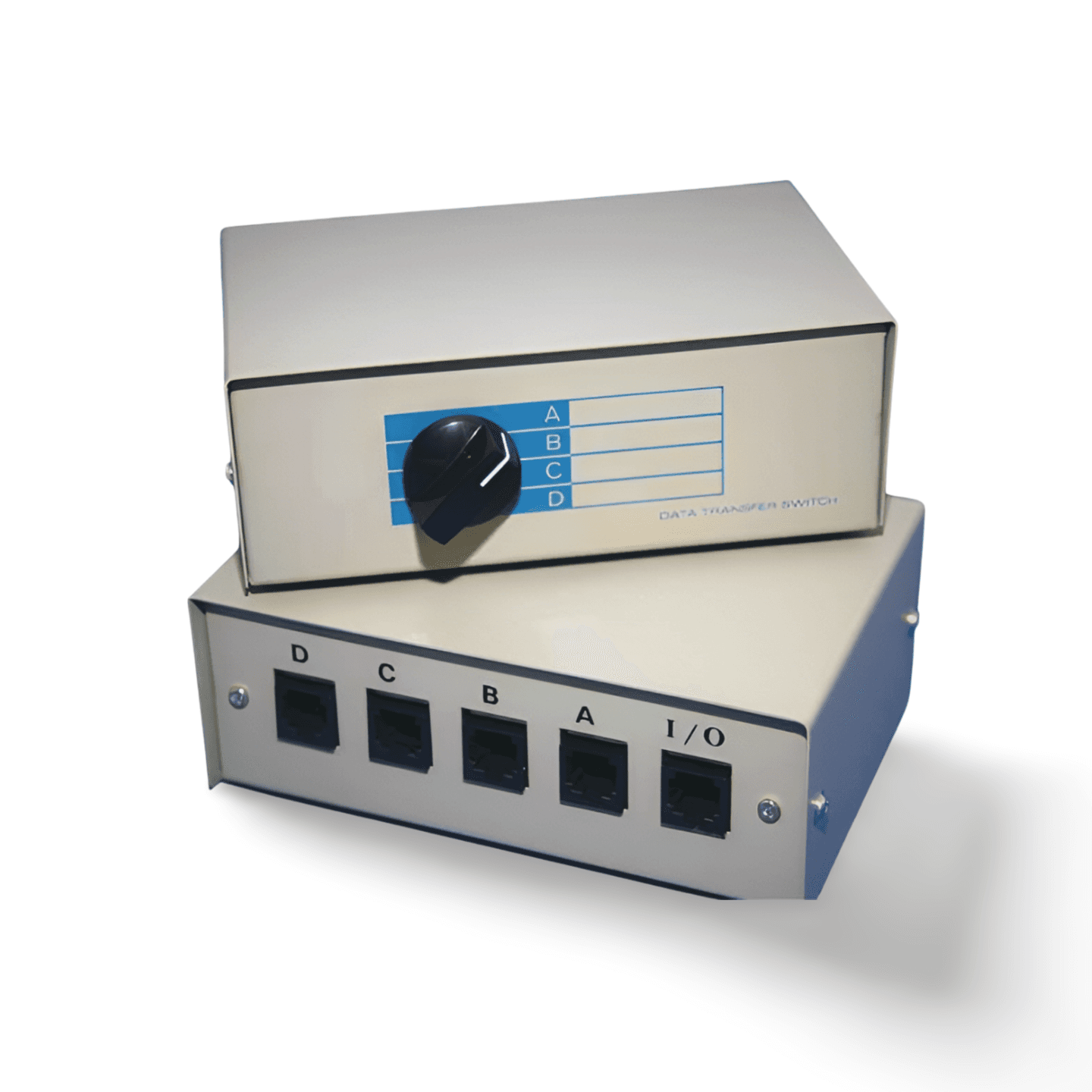 RJ45 ABCD 4 Way Switch Box Rotary Manual beige