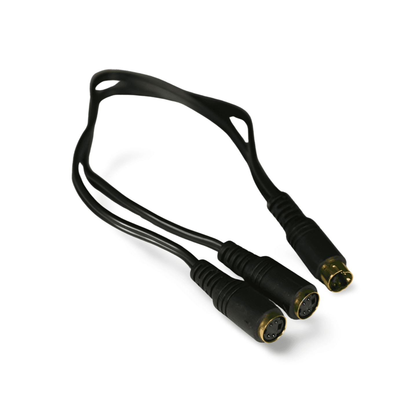 S-Video 4 Pin Mini Din Splitter Cable 1 Male to 2 Female - Black