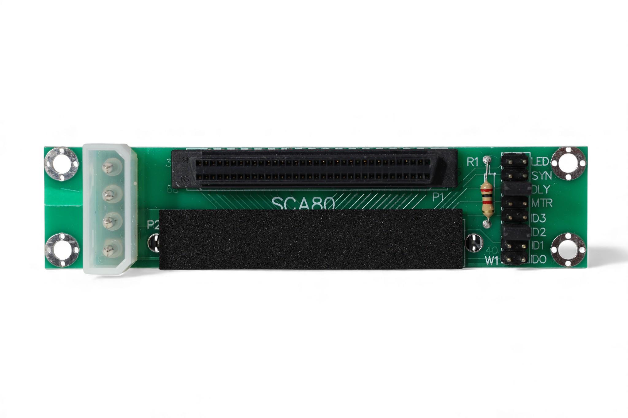 SCA 80 Pin Female to HPDB68 Pin Female LVD SE Ultra SCSI Adapter - Green