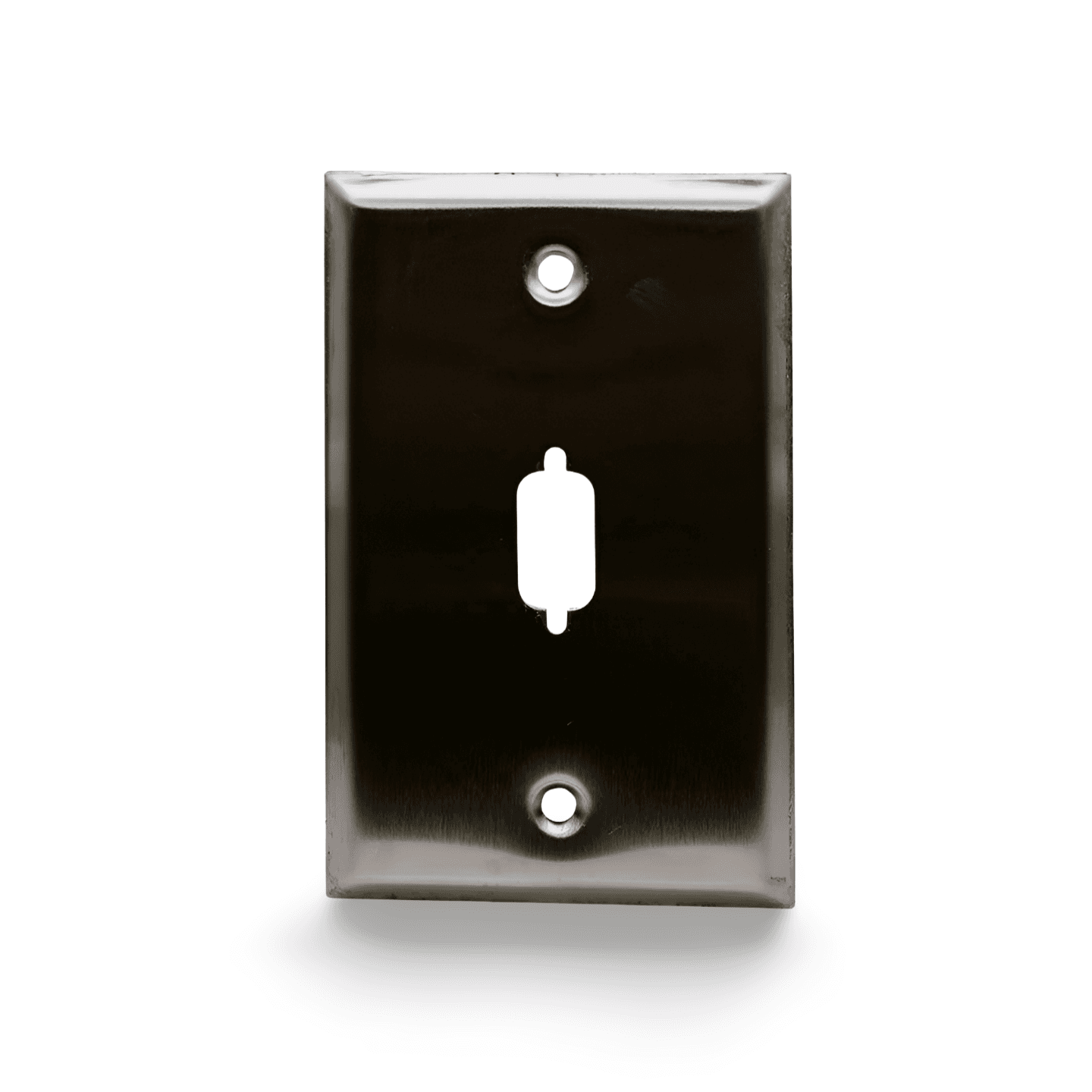 Stainless Steel Wall Plate DB9 or HD15 1 Hole Serial or VGA Port - Silver