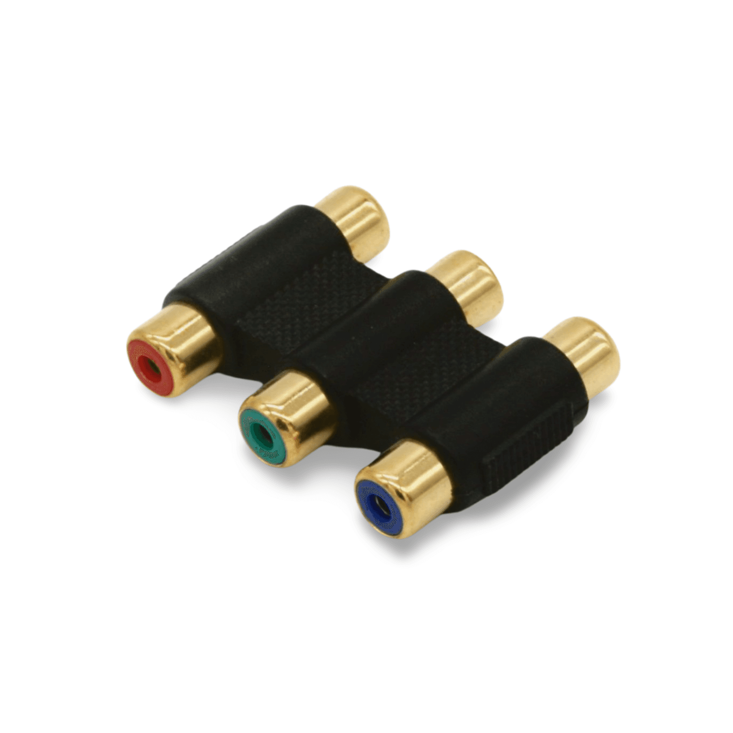 Ultra Gold Component Video Coupler Adapter Female 3 RGB RCA Connector Analog - Black