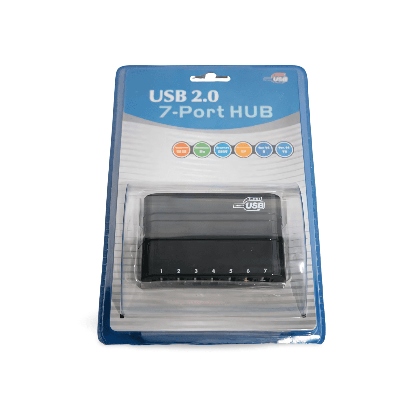 USB 2.0 7 Port Powered Hub black