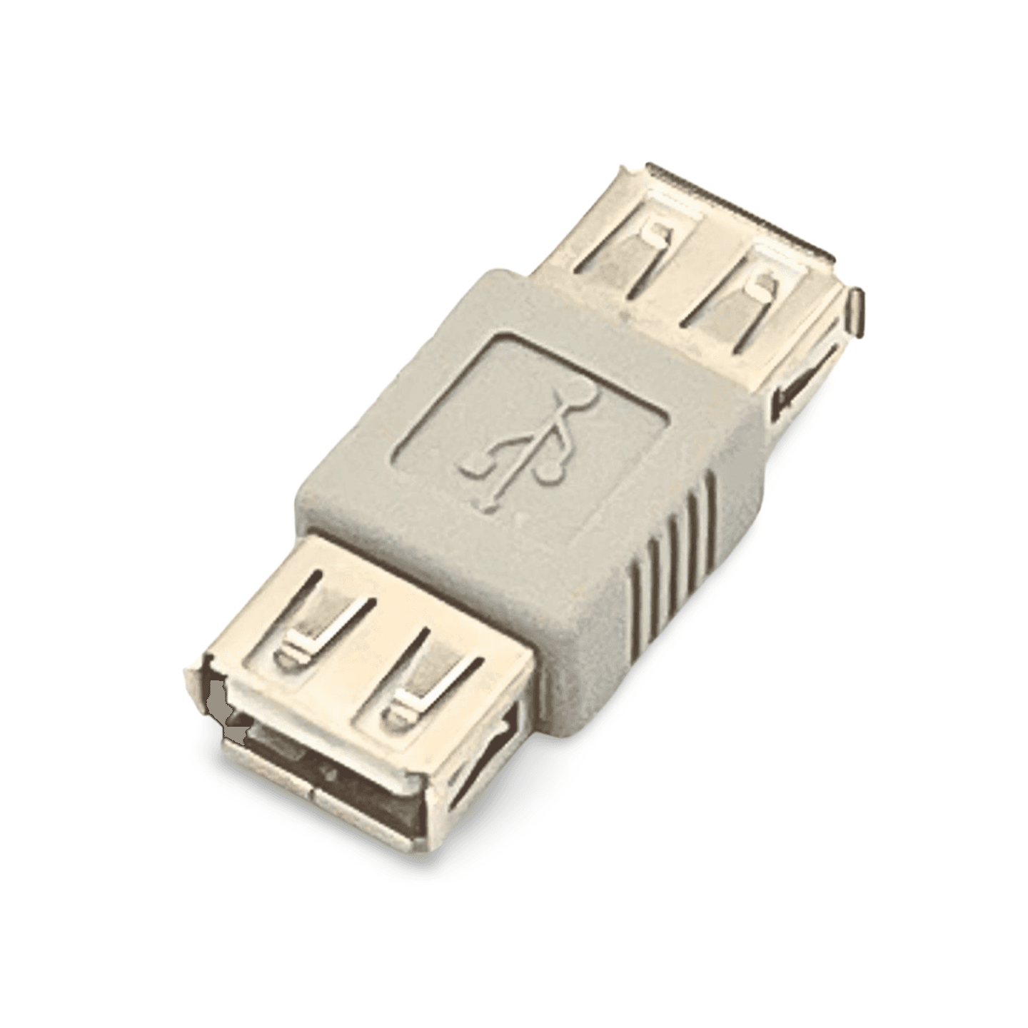 USB 2.0 Slim Gender Change Type-A Female to Female Adapter Coupler - Beige